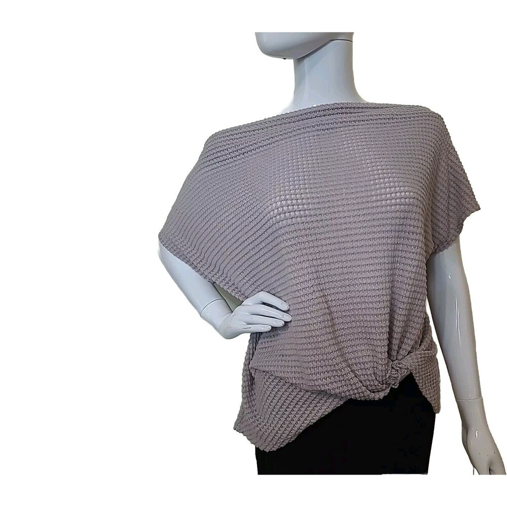 Gilli Waffle Sweater Womens Size Small Gray Off One Shoulder Sweater Lightweight
